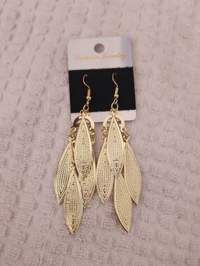 3 For $18 Featherweight Gold Leaf Dangle Earrings